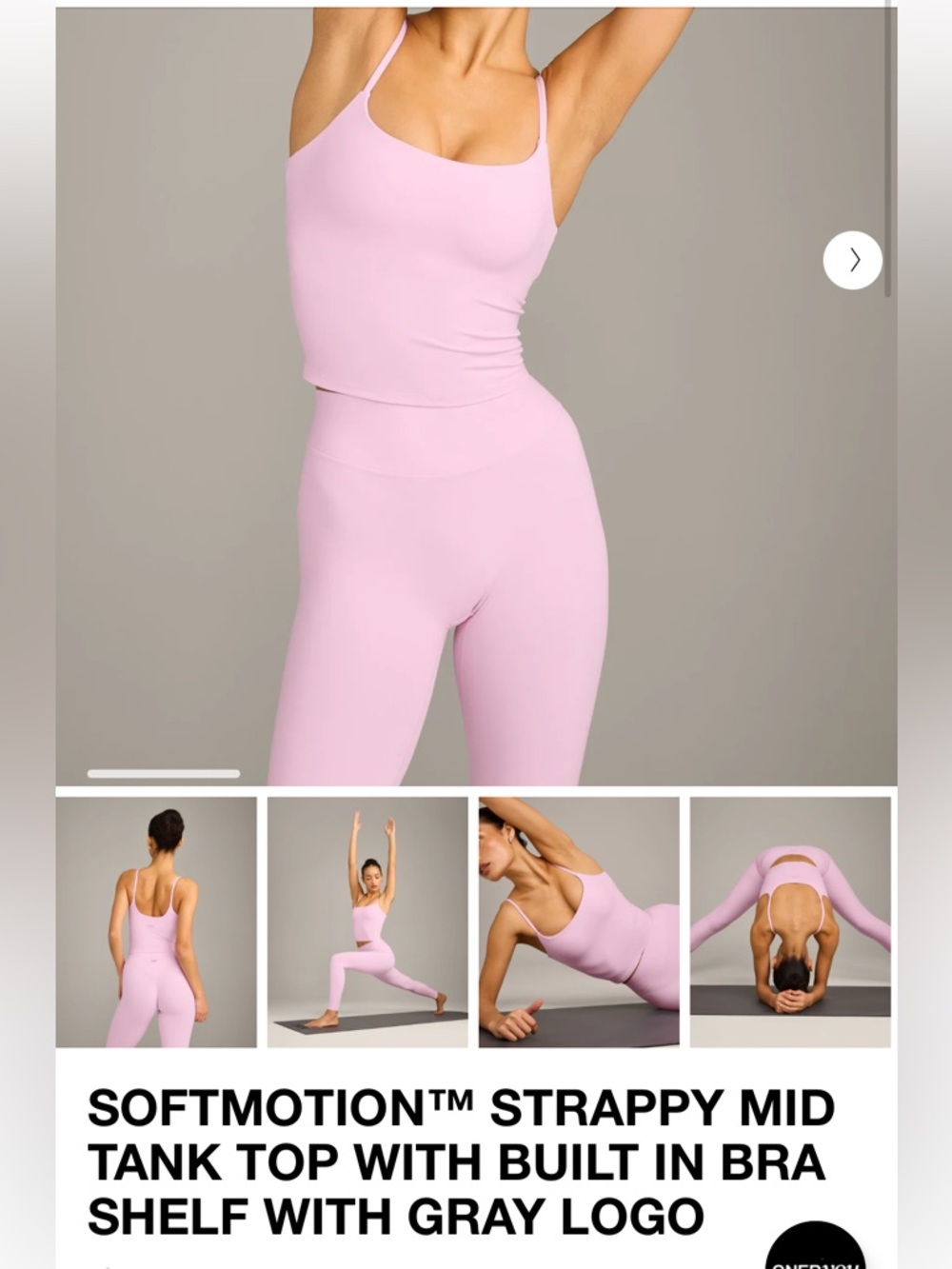 SoftMotion Strappy Mid Tank Top - Light Pink